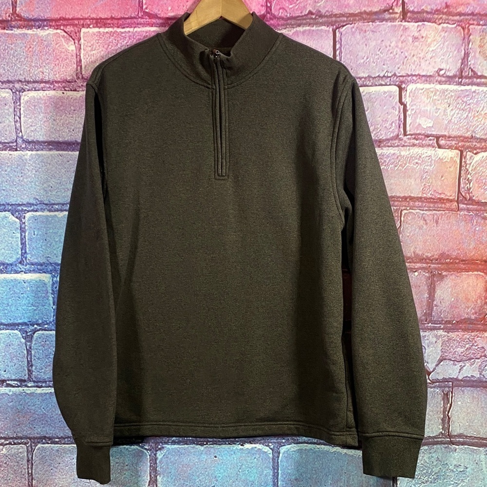 George Quarter Zip Pullover Sweater Men’s L Green